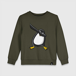 Свитшот хлопковый детский DAB Pinguin, цвет: хаки