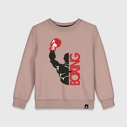 Свитшот хлопковый детский Boxing, цвет: пыльно-розовый