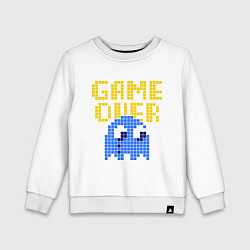 Свитшот хлопковый детский Pac-Man: Game over, цвет: белый