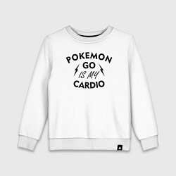 Свитшот хлопковый детский Pokemon go is my Cardio, цвет: белый