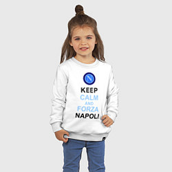 Свитшот хлопковый детский Keep Calm & Forza Napoli, цвет: белый — фото 2