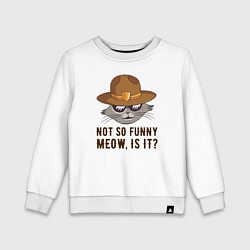 Свитшот хлопковый детский Котик Шериф, цвет: белый