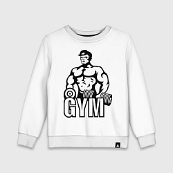 Свитшот хлопковый детский Gym Men's цвета белый — фото 1