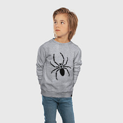 Свитшот хлопковый детский Страшный паук, цвет: меланж — фото 2