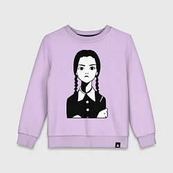 Свитшот хлопковый детский Wednesday Addams, цвет: лаванда