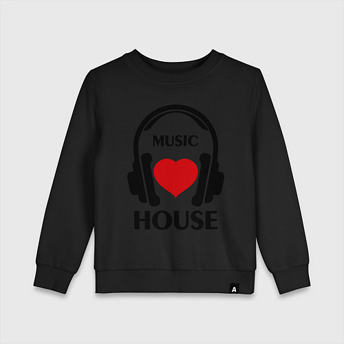 Детский свитшот House Music is Love / Черный – фото 1