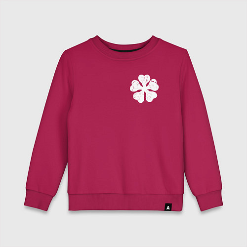 Детский свитшот ЧЁРНЫЙ КЛЕВЕР НА СПИНЕ / Маджента – фото 1