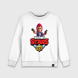 Свитшот хлопковый детский BRAWL STARS COLT, цвет: белый