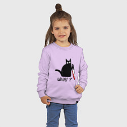 Свитшот хлопковый детский What cat, цвет: лаванда — фото 2