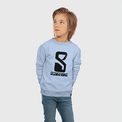 Свитшот хлопковый детский Scorpions logo, цвет: мягкое небо — фото 2