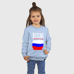 Свитшот хлопковый детский Бокс Россия, цвет: мягкое небо — фото 2