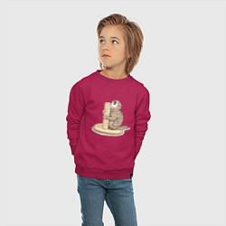 Свитшот хлопковый детский Орущий Кот, цвет: маджента — фото 2