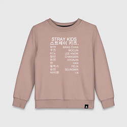 Свитшот хлопковый детский Stray Kids, цвет: пыльно-розовый