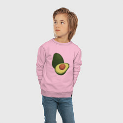 Свитшот хлопковый детский Авокадо, цвет: светло-розовый — фото 2