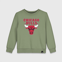 Свитшот хлопковый детский CHICAGO BULLS, цвет: авокадо