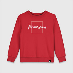 Свитшот хлопковый детский Forever young, цвет: красный