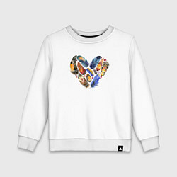 Свитшот хлопковый детский Сердце Из Перьев, цвет: белый