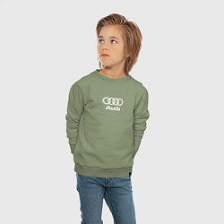 Свитшот хлопковый детский Audi Ауди, цвет: авокадо — фото 2
