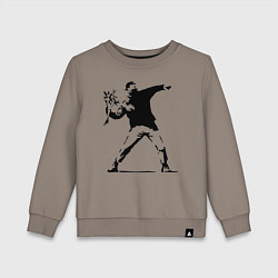Свитшот хлопковый детский Banksy, цвет: утренний латте