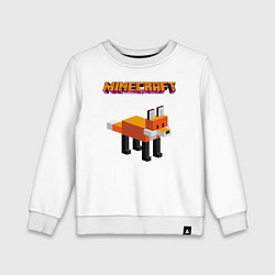 Свитшот хлопковый детский Minecraft - лиса, цвет: белый