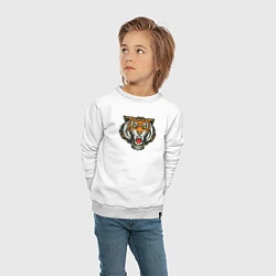 Свитшот хлопковый детский Тигр, цвет: белый — фото 2