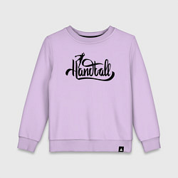 Свитшот хлопковый детский Handball lettering, цвет: лаванда