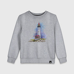 Свитшот хлопковый детский Crisp Point Lighthouse, цвет: меланж