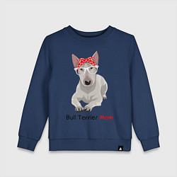 Свитшот хлопковый детский Bull terrier Mom, цвет: тёмно-синий