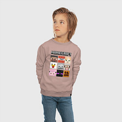 Свитшот хлопковый детский MINECRAFT, цвет: пыльно-розовый — фото 2