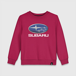 Свитшот хлопковый детский SUBARU, цвет: маджента