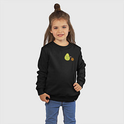 Свитшот хлопковый детский Авокадо, цвет: черный — фото 2