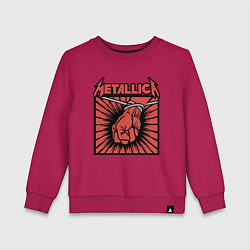 Свитшот хлопковый детский Metallica, цвет: маджента