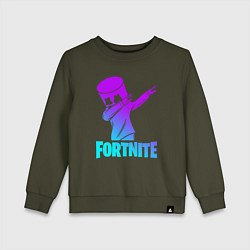 Свитшот хлопковый детский FORTNITE X MARSHMELLO, цвет: хаки