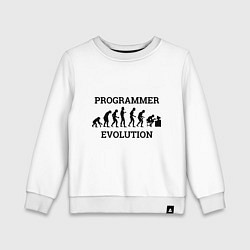 Свитшот хлопковый детский Эволюция программиста, цвет: белый