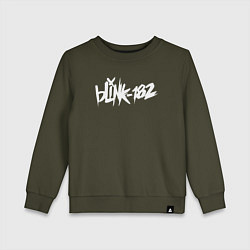 Свитшот хлопковый детский Blink 182, цвет: хаки
