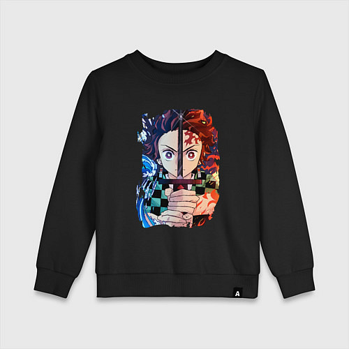 Детский свитшот KIMETSU NO YAIBA / Черный – фото 1