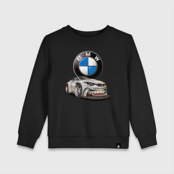 Свитшот хлопковый детский BMW оскал, цвет: черный