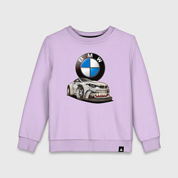 Свитшот хлопковый детский BMW оскал, цвет: лаванда