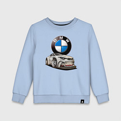 Свитшот хлопковый детский BMW оскал, цвет: мягкое небо