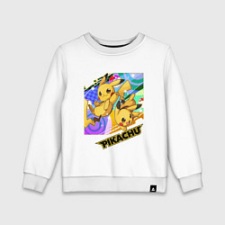 Свитшот хлопковый детский Pikachu, цвет: белый