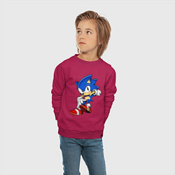 Свитшот хлопковый детский SONIC, цвет: маджента — фото 2