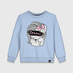 Свитшот хлопковый детский Senpai, цвет: мягкое небо