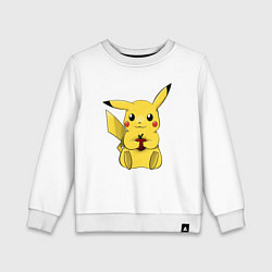 Свитшот хлопковый детский Пикачу, цвет: белый