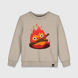 Свитшот хлопковый детский Calcifer, цвет: миндальный
