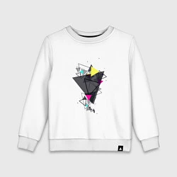 Свитшот хлопковый детский Геометрия треугольники, цвет: белый