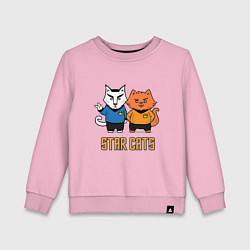 Свитшот хлопковый детский Star Cats, цвет: светло-розовый