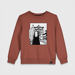 Свитшот хлопковый детский No-Face Spirited Away Ghibli, цвет: кирпичный