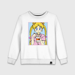 Свитшот хлопковый детский Sailor Moon Usagi Tsukino, цвет: белый