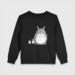 Свитшот хлопковый детский Тоторо, цвет: черный
