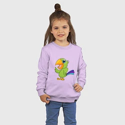 Свитшот хлопковый детский Мексиканский Попугай, цвет: лаванда — фото 2